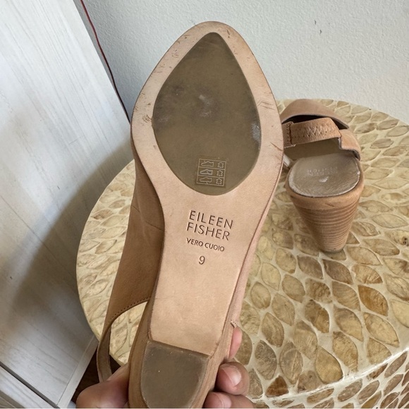 Eileen Fisher Beige Milla Slingback Leather Heel Pumps size 9 - Picture 12 of 12